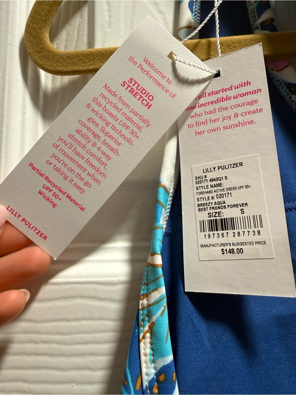Lilly Pulitzer Blue and Aqua Multi Print Dress with Tags - Picture 4 of 5